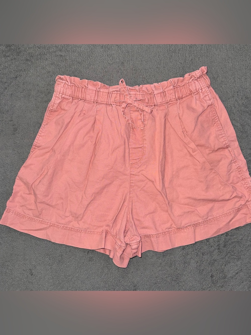 Uniqlo Women’s Cotton Linen Paperbag Shorts Pink Size M